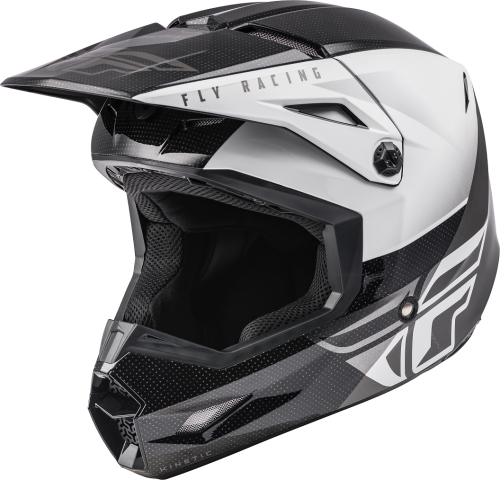 Fly Racing - Fly Racing Kinetic Straight Edge Helmet - E73-86302X - Black/White - 2XL