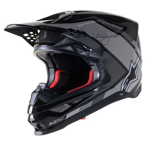 Alpinestars - Alpinestars Supertech M10 Carbon Meta2 Helmet - 8300422-1195-XXL - Black/Gray Glossy - 2XL