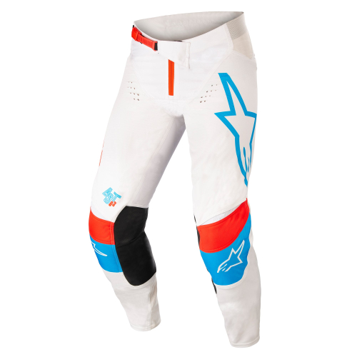 Alpinestars - Alpinestars Techstar Quadro Pants - 3721122-2073-28 - Off White/Blue Neon/Bright Red - 28