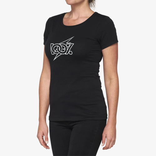 100% - 100% Fioki Womens V-Neck T-Shirt - 28107-001-10 - Black - Small