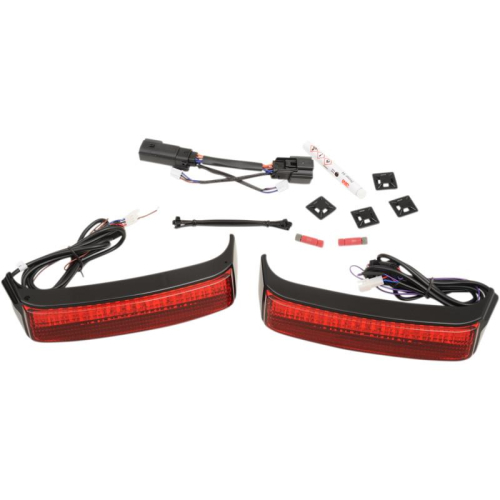 Custom Dynamics - Custom Dynamics Sequential Bagz Saddlebag Lights - Gloss Black/Red Lens - CD-SBSEQ-BCM4BR