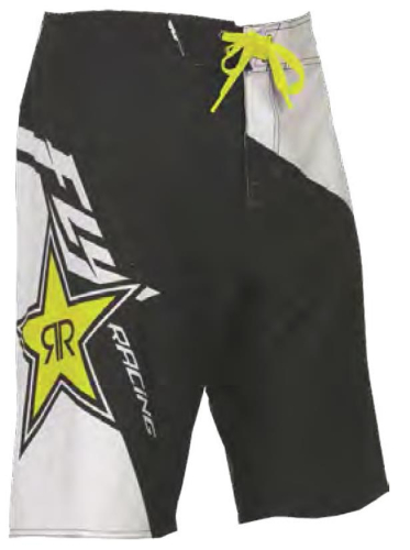 Fly Racing - Fly Racing Rockstar Board Shorts - 353-20440 - Black/White/Yellow - 40