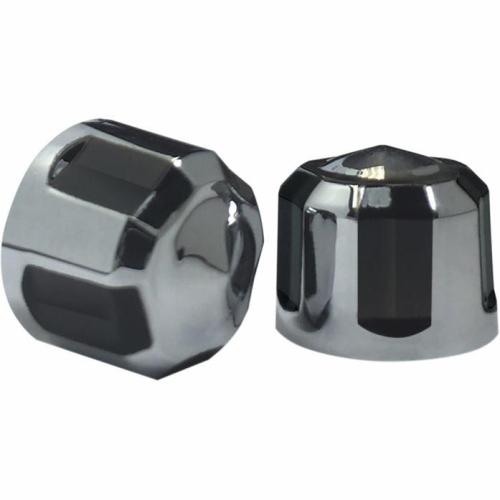 Ciro - Ciro 1/4in. Add-On Engine Bolt Cap Set - Diamond-Cut - Chrome/Black (10 pc.) - 70009