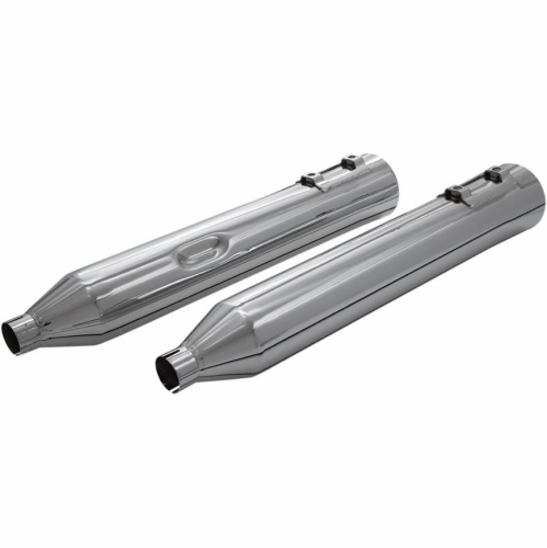 Ciro - Ciro 4in. Straight Slip-On Mufflers - Chrome - 30100