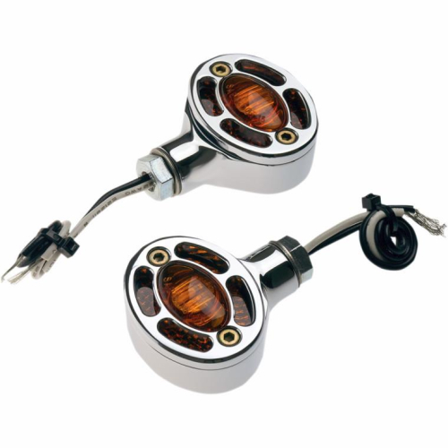Joker Machine - Joker Machine Omega LED Turn Signals - Chrome/Amber Lens - 05-250-AC