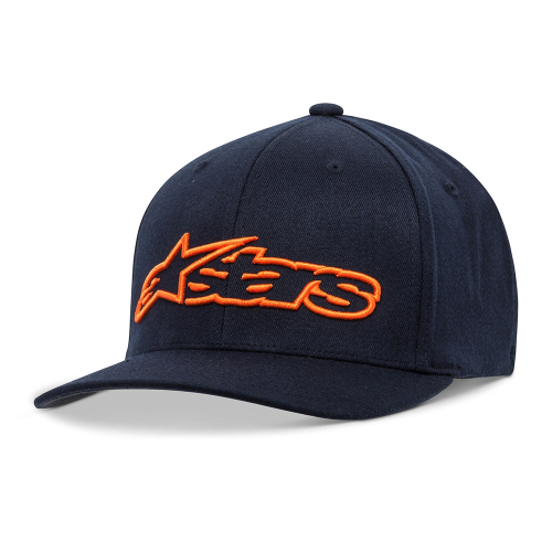 Alpinestars - Alpinestars Blaze Curved Bill Hat - 1039-81005-7032-L/XL - Navy/Orange - Lg-XL