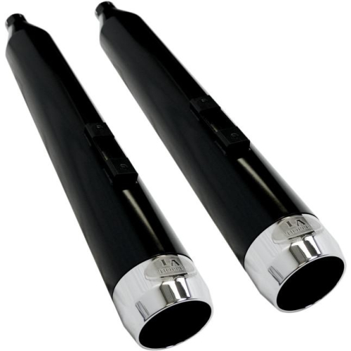 LA Choppers - LA Choppers Tru-Power Slip-Ons - 4in - Black with Chrome Tips - LA-1194-02