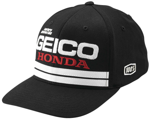 100% - 100% Geico Honda Foxtrot Hat - 20905-001-01 - Black - OSFM