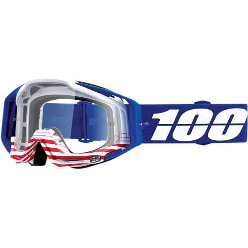 100% - 100% Racecraft Anthem Goggles - 50100-337-02 - Anthem/Blue/White / Clear Lens - OSFM