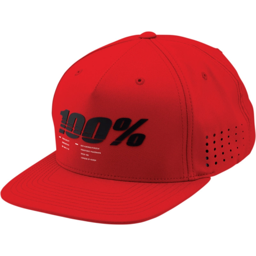100% - 100% Snapback Drive Hat - 20087-003-01 - Red - OSFM