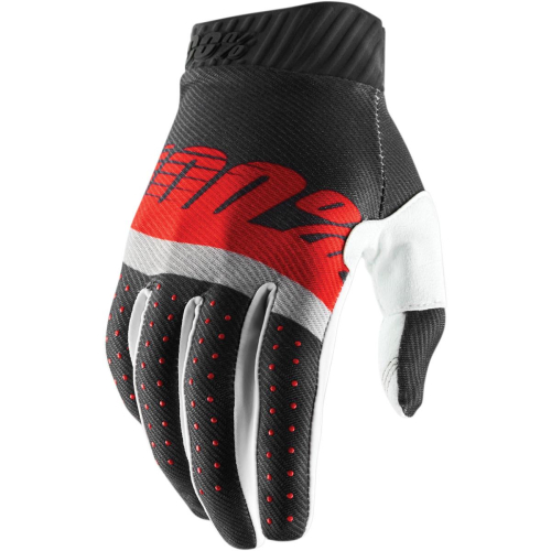 100% - 100% Ridefit Gloves - 10014-262-12 - Gray/Red - Large