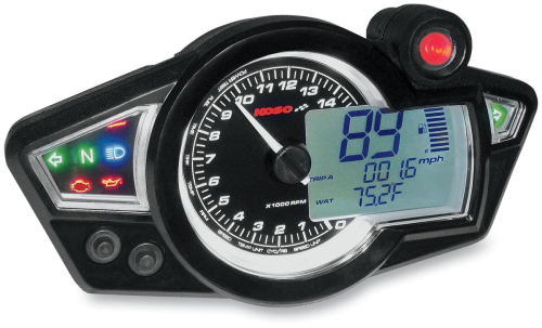 Koso North America - Koso North America RX-1N GP-Style Speedometer - Black - BA011WO2