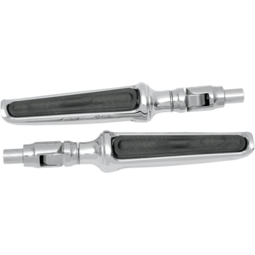 Performance Machine - Performance Machine Contour Pivot Mount Footpegs - Rubber Insert - Chrome - 0035-0066-CH