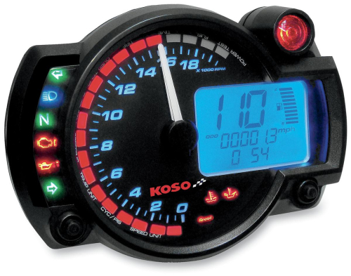 Koso North America - Koso North America RX-2N GP-Style Speedometer - 0-20,000 rpm - BA015B20