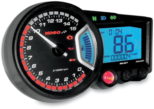 Koso North America - Koso North America RX-2N GP-Style Speedometer - 0-10,000 rpm - BA015B10