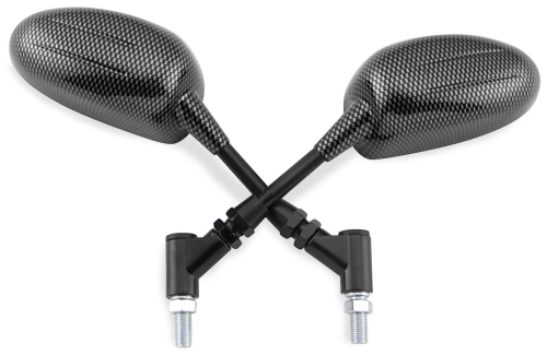 BikeMaster - BikeMaster Oval Mirrors - Black - MP124BLK