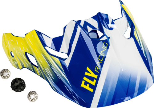 Fly Racing - Fly Racing Visor for Toxin Helmets - Resin White/Yellow/Blue - 73-88047