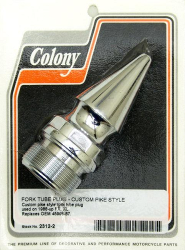 Colony - Colony Fork Tube Plug - Pike Style - Chrome - 2312-2