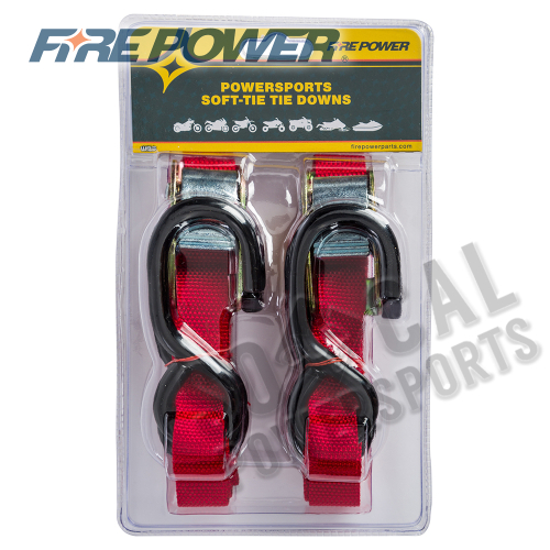 Fire Power - Fire Power 1in. Economy Tie-Downs with Soft Tye - Red - 21261 SOFT
