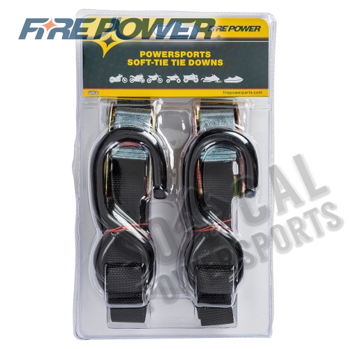 Fire Power - Fire Power 1in. Economy Tie-Downs with Soft Tye - Black - 21262 SOFT