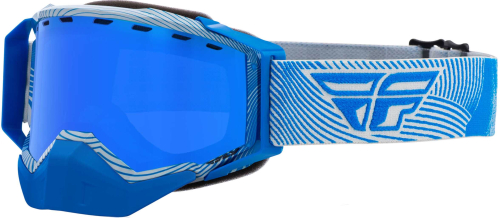 Fly Racing - Fly Racing Zone Snow Goggles - FLB-048 - Gray/Blue / Sky Blue Mirror Blue Lens - OSFM