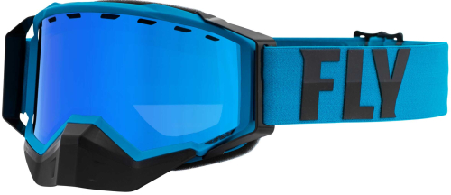 Fly Racing - Fly Racing Zone Pro Snow Goggles - FLB-060 - Blue/Gray / Sky Blue Mirror Polarized Smoke Lens - OSFM
