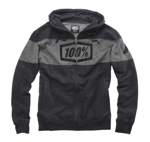 100% - 100% Syndicate Zip Hoody - 36004-059-10 - Black Heather - Small