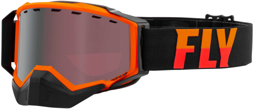 Fly Racing - Fly Racing Zone Snow Goggles - FLB-050 - Orange/Black / Silver Mirror Rose Lens - OSFM