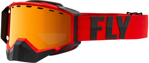 Fly Racing - Fly Racing Zone Pro Snow Goggles - FLB-061 - Red/Gray / Orange Mirror Polarized Smoke Lens - OSFM