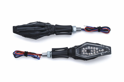 Kuryakyn - Kuryakyn Skeleton Hand Turn Signals - Black Stem and Black Head - 2527