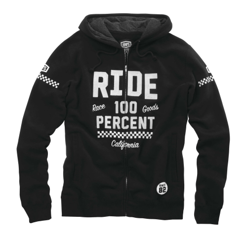 100% - 100% Flat Track Zip Hoody - 3601000110 - Black - Small