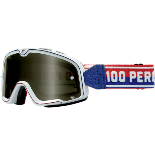 100% - 100% Barstow Classic Goggles - 50002-086-02 - White/ Smoke Mirror Lens - OSFM