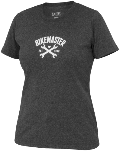 BikeMaster - BikeMaster Wrench Love Womens T-Shirt - 800196 - Dark Heather Gray - Medium