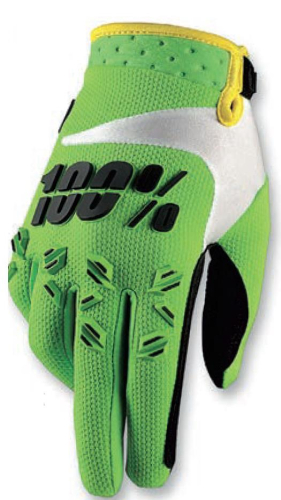 100% - 100% Airmatic Gloves - 10004-077-10 - Green - Small