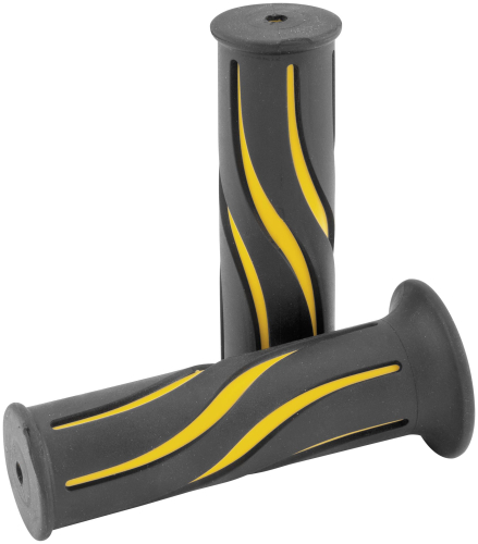 BikeMaster - BikeMaster Wave Grips - Black/Yellow - AM033Y30