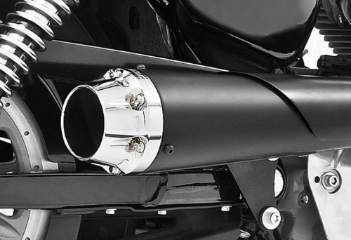 Freedom Performance - Freedom Performance American Outlaw High 2-Into-1 Exhaust System - Black with Chrome Tip - HD00416
