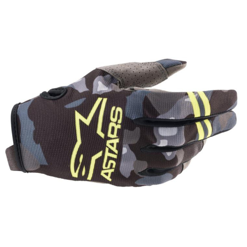 Alpinestars - Alpinestars Radar Youth Gloves - 3541821-9155- L - Gray Camo/Yellow Fluo - Large