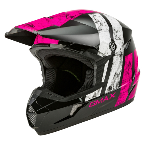 G-Max - G-Max MX-46Y Dominant Youth Helmet - G3464400 - Black/Pink/White - Small