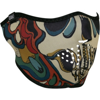 Zan Headgear - Zan Headgear Half Face Mask - WNFM179H - Psychedelic Skull - OSFM