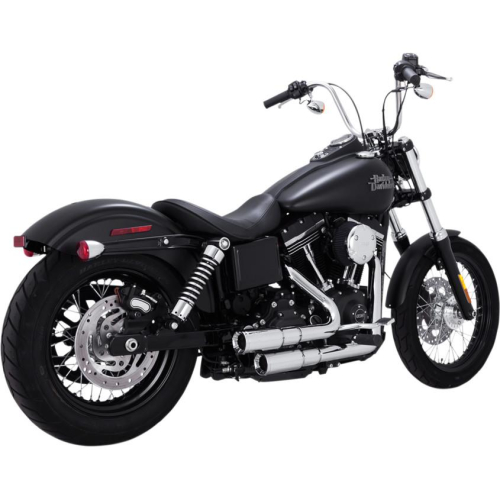 Vance & Hines - Vance & Hines Mini Grenades 2-Into-2 Exhaust System - Black with Black End Caps - 46876