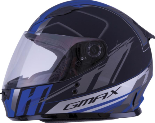 G-Max - G-Max GM49Y Rogue Youth Helmet - G7497041 - Matte Black/Blue - Medium