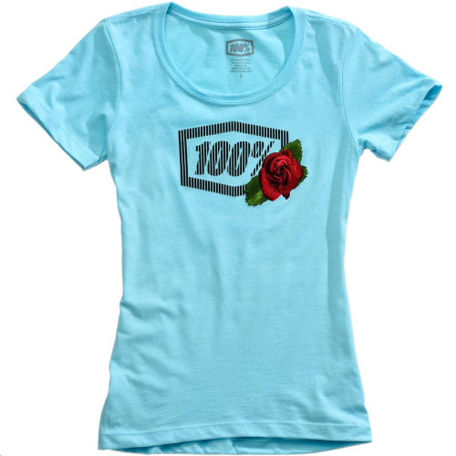 100% - 100% Rose Womens T-Shirt - 28005-148-10 - Ice Blue - Small