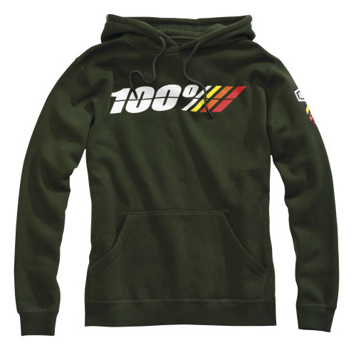 100% - 100% Motorrad Hoody - 36026-134-10 - Forest Green - Small