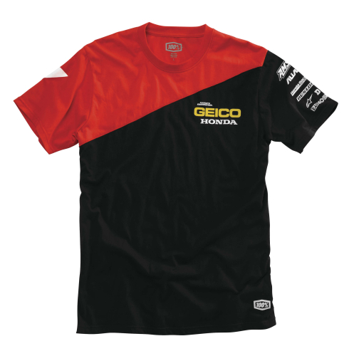 100% - 100% Geico Honda Bias T-Shirt - 32901-001-13 - Black - X-Large