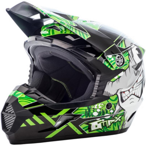 G-Max - G-Max MX46 Hooper Youth Helmet - G3468220 TC-3 - Black/Green - Small