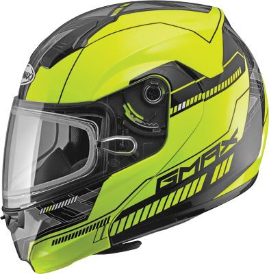 G-Max - G-Max MD04 Graphics Snow Helmet - G2041689 TC-24 - Hi-Vis Yellow/Black - 3XL