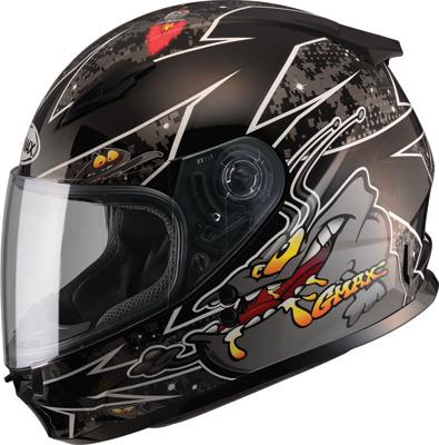 G-Max - G-Max GM49Y Alien Youth Helmet - G7496240 TC-5 - Black/Silver - Small