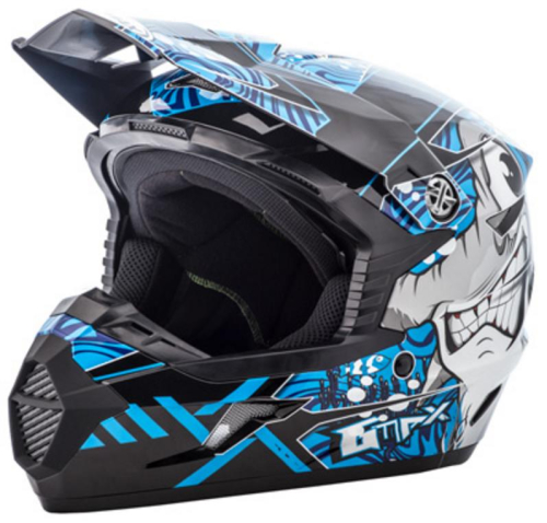 G-Max - G-Max MX46 Hooper Youth Helmet - G3468211 TC-2 - Black/Blue - Medium