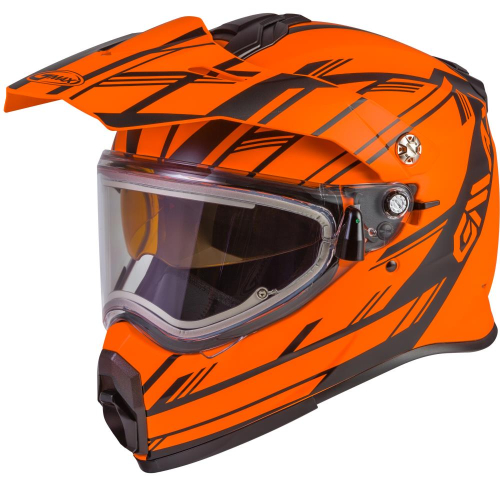 G-Max - G-Max AT-21S Epic Electric Shield Helmet - G4211143 - Matte Neon Orange/Black - X-Small