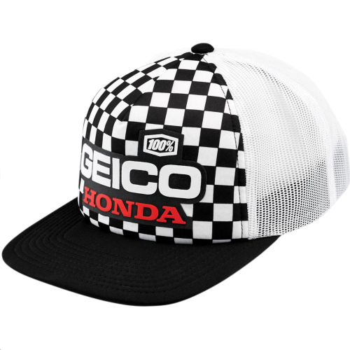 100% - 100% Indy Geico Trucker Hat - 20907-001-01 - Black/White - OSFM